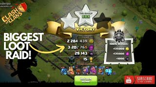 BIGGEST LOOT RAID EVER Clash of Clans [upl. by Riella]