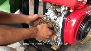 Starting 7hp diesel engine [upl. by Tlok]