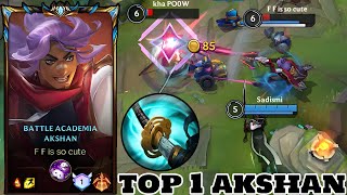 Wild Rift Akshan  Top 1 Akshan Gameplay Rank Challenger [upl. by Alrad]