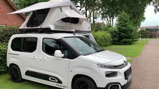 Campwerk Dachzelt Adventure 140 mit Vorzelt auf Citroen Berlingo K9 [upl. by Ahsiena408]