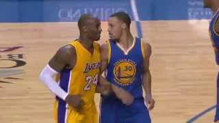 Kobe Gives Curry Respect After Draining Long Three [upl. by Bethina]