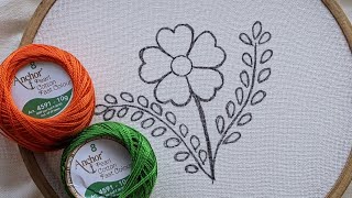 SIMPLE AND BEAUTIFUL FLOWER HAND EMBROIDERY DESIGN FOR BEGINNERS [upl. by Anneliese]