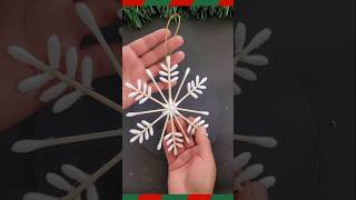 Copos de Nieve con Hisopos para decorar🌲 Decoración navideña shorts diy navidad [upl. by Tebzil]