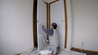 Finishing Enamel Painting Wood Doors stainblock primer sealer [upl. by Etnuad]