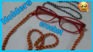 paso a paso holder o sujetadores para lentes tejidos a crochet o ganchillo 8 [upl. by Bourgeois]