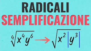 SEMPLIFICAZIONE dei RADICALI  Spiegazione ed Esercizi Svolti [upl. by Aneleairam]