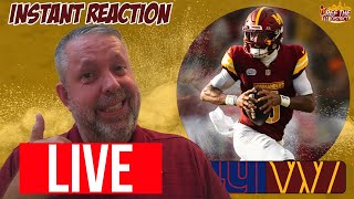 Commanders vs Giants Instant Reaction Analysis Breakdown LIVE [upl. by Eseerehc]