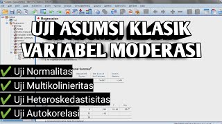 UJI ASUMSI KLASIK VARIABEL MODERASI DENGAN SPSS [upl. by Nance97]