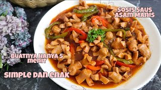 Ide masakan rumahan  buatnya gampang banget dan enak  sosis saus asam manis [upl. by Salot]