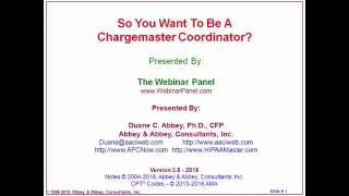 Chargemaster Coordinators Duties amp Functions [upl. by Giacomo]