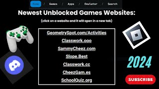 Newest Unblocked Games Websites For School Chromebook 2024 [upl. by Teragramyram672]