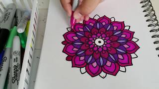 Como hacer Mandalas a color Paso a Paso  how to draw Color Mandala Step by Step  Shantal art [upl. by Ledba]