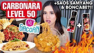 EKSTRIM GACOAN CARBONARA LEVEL 50  SAOS SAMYANG  BONCABE [upl. by Sharline126]