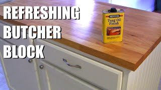 Refreshing Butcher Block Countertop with Minwax Tung Oil Finish [upl. by Eitsym727]