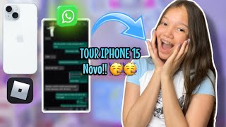 ☁️TOUR DO MEU IPHONE 15 NOVO MOSTREI FOFOCAS DO WHATSAPP 😜  Licy games [upl. by Lanni517]