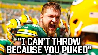 Packers center pukes all over the ball twice a breakdown [upl. by Brawley790]