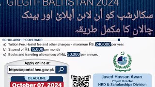 How to apply HEC under graduate scholarship form GILGIT Baltistan studentHow to apply for HEC 2024 [upl. by Bradly174]