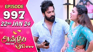 Anbe Vaa Serial  Episode 997  22nd Jan 2024  Virat  Shree Gopika  Saregama TV Shows Tamil [upl. by Celisse]