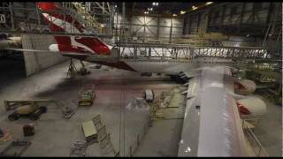 Qantas B747 Reconfiguration Timelapse [upl. by Zurek]