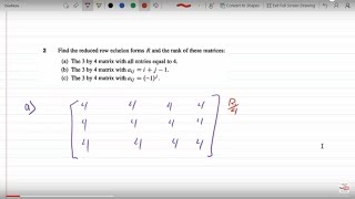 Find the Reduced Row Echelon Forms R and the Rank of these Matrices P 332 [upl. by Knick]