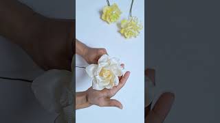 Simple Yellow Roses DIY From satin Ribbon bungapitasatin diy flowers craft satinribbonflowers [upl. by Winston783]