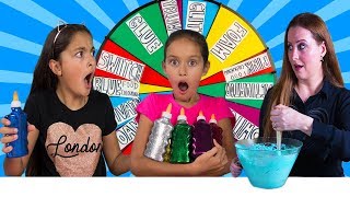 Mystery Wheel of Slime Challenge with our BFF [upl. by Zitah]