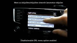 VW Golf 7 MY2014  DRL menu option activation  vključitev menija za izklop dnevnih žarometov [upl. by Zeeba]
