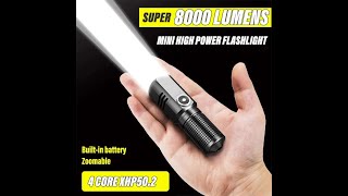 Super Bright MINI XHP50 LED Flashlight  S302 [upl. by Cordie]