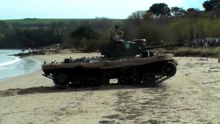 Amphibious Valentine Tank DDay Studland Beach Dorset [upl. by Sosthina]