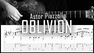 Oblivion Astor Piazzolla  Fingerstyle guitar  Arreglo solista con partitura y tablatura [upl. by Mizuki]