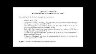 Lec003 Práctica Rendimientos Capital Mobiliario IRPF umh1429sp 201516 [upl. by Nyssa771]