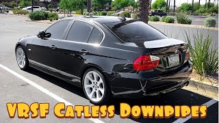 BMW 335i Cold Start with VRSF Catless Downpipes  E90  Wastegate Rattle [upl. by Atauqal916]