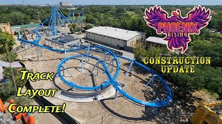 Busch Gardens Tampa Bay Phoenix Rising Roller Coaster Construction Update 41024 LAYOUT COMPLETE [upl. by Malek]