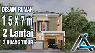 DESAIN RUMAH 15X7 meter I PekalonganDESAIN RUMAH TROPIS MODERN [upl. by Hassett713]