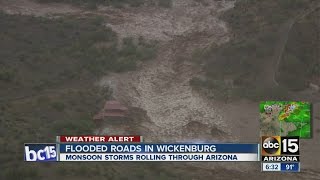 Flooded waters going through Wickenburg AZ Saturday evening [upl. by Aihcela]