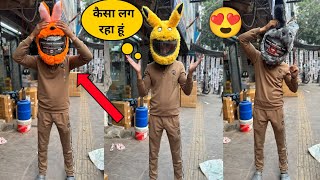 Finally Bunny Helmet Cover खरीद लिया  Public Reaction 😍 [upl. by Henriha516]