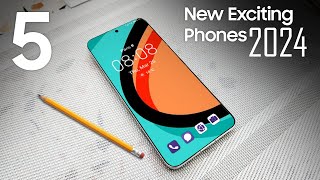 TOP 5 Best New Upcoming Most Exciting Smartphones 2024 — Latest Mobile Phones 2024 [upl. by Britt]