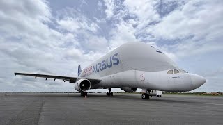 Airbus Beluga the ‘Whale of the Sky’ lands at Hyderabad’s Rajiv Gandhi International Airport [upl. by Aholah]