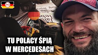 BERLIN tu POLACY ŚPIĄ w MERCEDESACH CHATA na KÓŁKACH [upl. by Elsilrac924]