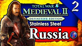 RUSSIAN OFFENSIVE BEGINS Medieval 2 Total War Stainless Steel Russia Campaign Gameplay 2 [upl. by Hannis]