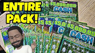 1000 FULL PACK OF 5000000 CASH LOTTERY SCRATCH OFF TICKETS scratchers [upl. by Boarer]