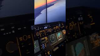 Sunset Landing  Home Cockpit  Airbus A320  Triple Screen msfs2020 [upl. by Dlorrej97]