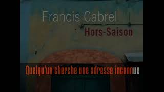 Hors saison KARAOKE by FRANCIS CABREL  lucien depuydt karaoke [upl. by Gerty]