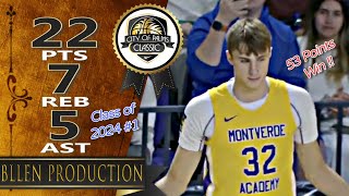 Cooper Flagg  22 Pts Highlights｜City Of Palms Classic｜Montverde Academy vs Cannon School｜20231218 [upl. by Strage]