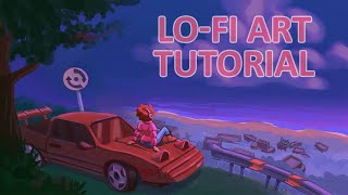 Painting LoFi Cover Tutorial 🎧 [upl. by Elleina]