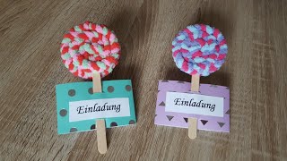 LOLLI🍭Geburtstagseinladung DIY Lollipop Invitation [upl. by Beck]