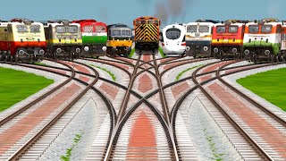 9 Indian Trains Crossing By Indian Railway Linetrain videostrain simulator [upl. by Welcome]