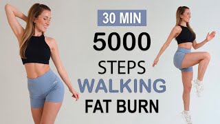 5000 STEPS IN 30 Min  Walking FAT BURN Workout to the BEAT Super Fun No Repeat No Jumping [upl. by Dur]