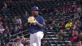 Enyel De Los Santos strikes out 10 vs Red Wings April 6 2019 Game 2 [upl. by Otrebcire]