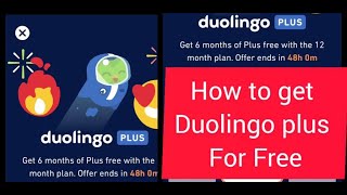 how to get free duolingo plus 2022 [upl. by Enomar755]